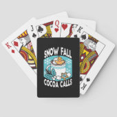 Hete cacao en wintercharme - Snow Herfst Cocoa Cal Pokerkaarten (Achterkant)
