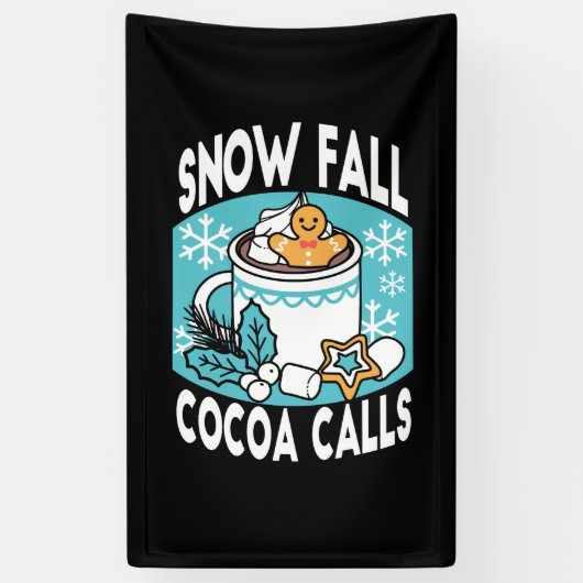 Hete cacao en wintercharme - Snow Herfst Cocoa Cal Spandoek (Verticaal)