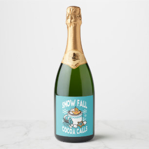 Hete cacao en wintercharme - Snow Herfst Cocoa Cal Sparkling Wijnetiket
