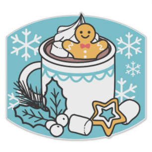 Hete cacao en wintercharme - Snow Herfst Cocoa Cal Sticker