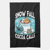Hete cacao en wintercharme - Snow Herfst Cocoa Cal Theedoek (Verticaal)