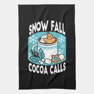 Hete cacao en wintercharme - Snow Herfst Cocoa Cal Theedoek