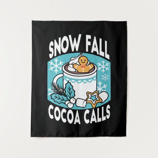 Hete cacao en wintercharme - Snow Herfst Cocoa Cal Wandkleed (Voorkant)