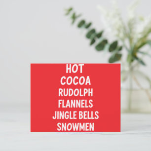 Hete Cacao Rendier Flanel Jingle Bells Kerstman  Feestdagenkaart
