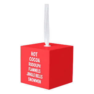 Hete Cacao Rudolf Flanel Jingle Bells Sinterklaas Kubus Ornament