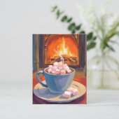 hete cacaowinterhaard feestdagenkaart (Staand voorkant)