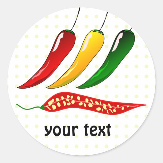 hete Chillies Ronde Sticker (Voorkant)