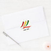 hete Chillies Ronde Sticker (Envelop)