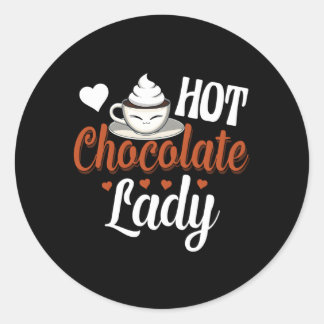Hete Chocolade Dame Hete Chocolade Zoet Ronde Sticker