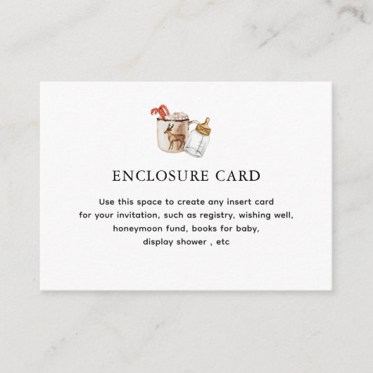 Hete Chocolade Winter Baby shower Custom Informatiekaartje (Voorkant)