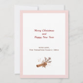 Hete Chocoladekoekjes Moderne Roze Kerst Kaart (Achterkant)