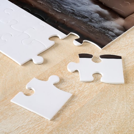 HETE COCOA raam winter sneeuw Legpuzzel (Zijkant)