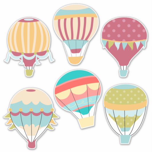 Hete de Variëteitscontour van de Luchtballon Sticker (Voorkant)