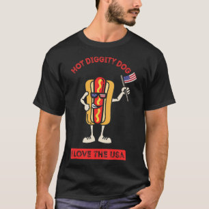 Hete Diggity Dog 4 juli Patriotische BBQ Picknick T-shirt