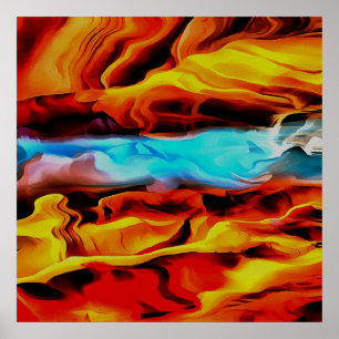 Hete en koude elementen Acrylzuur Abstract Poster