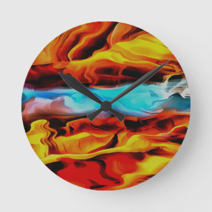 Hete en koude elementen Acrylzuur Abstract Ronde Klok