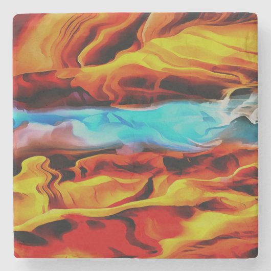 Hete en koude elementen Acrylzuur Abstract Stenen Onderzetter (Voorkant)