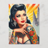 Hete geïnkte vrouw briefkaart (Voorkant)