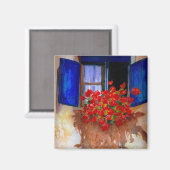 Hete Geraniums voor een koele koelkast Magneet (Voorkant / Achterkant)