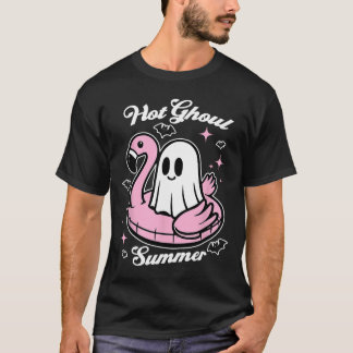 Hete Ghoul Zomer Flamingo Geest Summerween  T-shirt