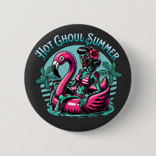 Hete ghoul zomer ronde button 5,7 cm