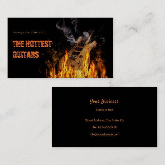 Hete gitaren 🔥🎸 visitekaartje (Voorkant / Achterkant)
