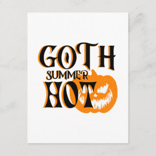 Hete Goth Zomer-Horror Lachende Pompoen Informatiekaartje