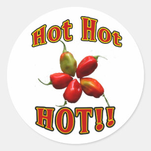 Hete Hete Ster Habanero Peppers Ronde Sticker