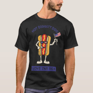 Hete hond 4 juli Patriotische BBQ Picknick Kook T-shirt