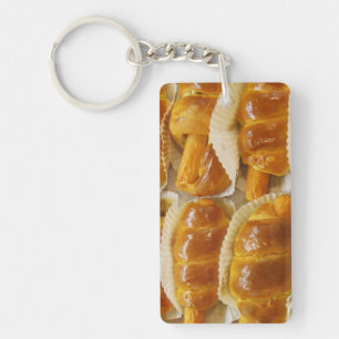 Hete hond Cake ... Aziatische dessert Food Sleutelhanger