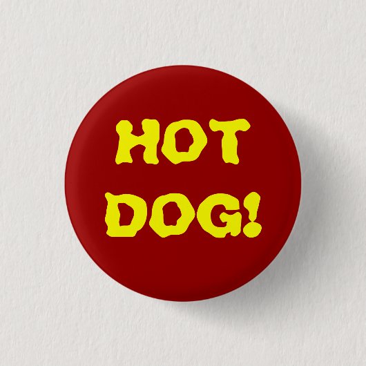Hete hond. ronde button 3,2 cm (Voorkant)