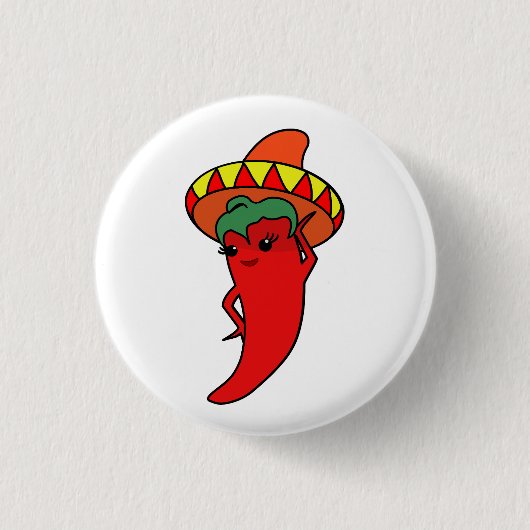 Hete Kawaii Pepper Diva Ronde Button 3,2 Cm (Voorkant)