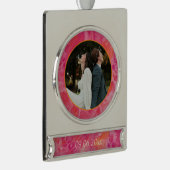 Hete kleur romantische bruiloft verzilverd banner ornament (Rechts)