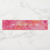 Hete kleur romantische bruiloft waterfles etiket (Enkel label)