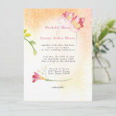 Hete Kleur Roze Freesia Bloemen Kaart (Staand voorkant)