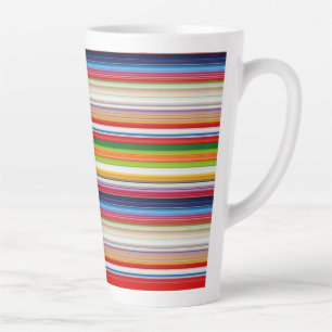 Hete kleurrijke strepen latte mok