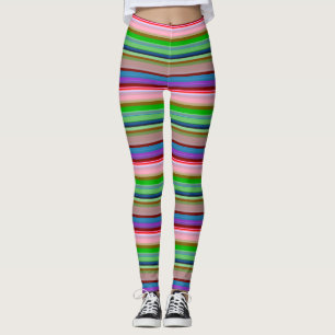 Hete kleurrijke strepen leggings