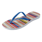 Hete kleurrijke strepen teenslippers (Schuin)