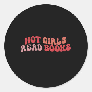 Hete Lees Boeken Wavy Lezen Boekenwurm Ronde Sticker