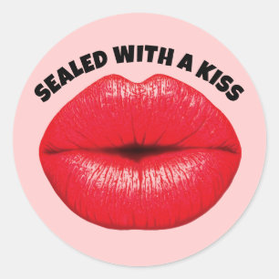 Hete lippen, verzegeld met een kus sticker