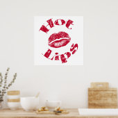 Hete lips, rode lips poster (Keuken)