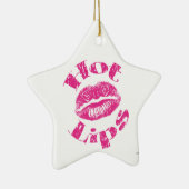 Hete lips! Roze lips Keramisch Ornament (Rechts)