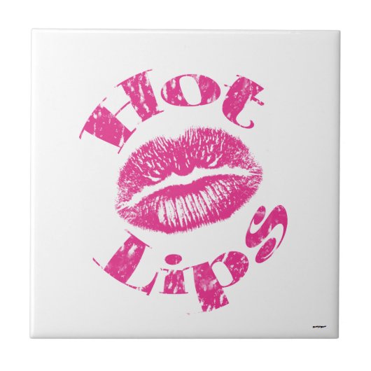 Hete lips! Roze lips Tegeltje (Voorkant)