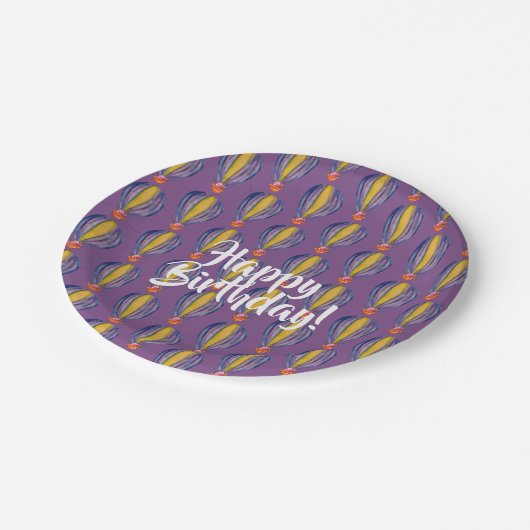 Hete Lucht Baloon Partij Papier Borden Papieren Bordje (Gekanteld)