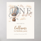 Hete luchtballon 1e verjaardag Poster (Voorkant)