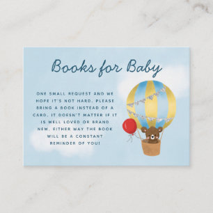 Hete Luchtballon Baby shower Boy Boek Aanvraag Informatiekaartje
