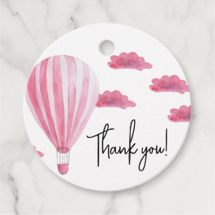 Hete luchtballon baby shower dank u bedankjes labels