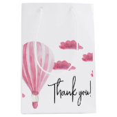Hete luchtballon baby shower dank u medium cadeauzakje (Voorkant)