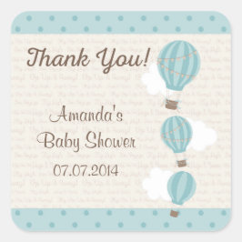 Hete Luchtballon Baby shower Dank u Stickers