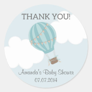 Hete Luchtballon Baby shower Dank u Stickers